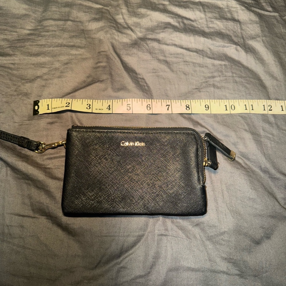 Calvin Klein Black Leather Wallet Minimalist Design